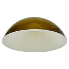 Brown and White Acrylic Glass Pendant Lamp in the Style Temde, 1970s