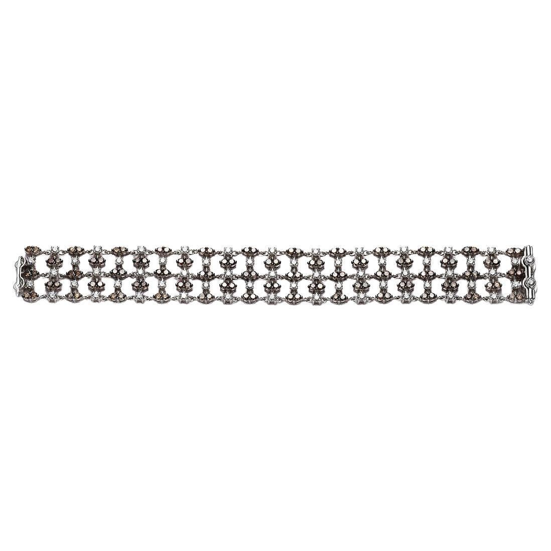 Brown and White Diamond Bracelet For Sale