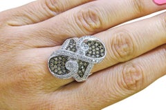 Brown and White Diamond Ladies Ring