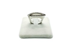 Brown and White Diamonds 18 Kt White Gold Bow Band Ring