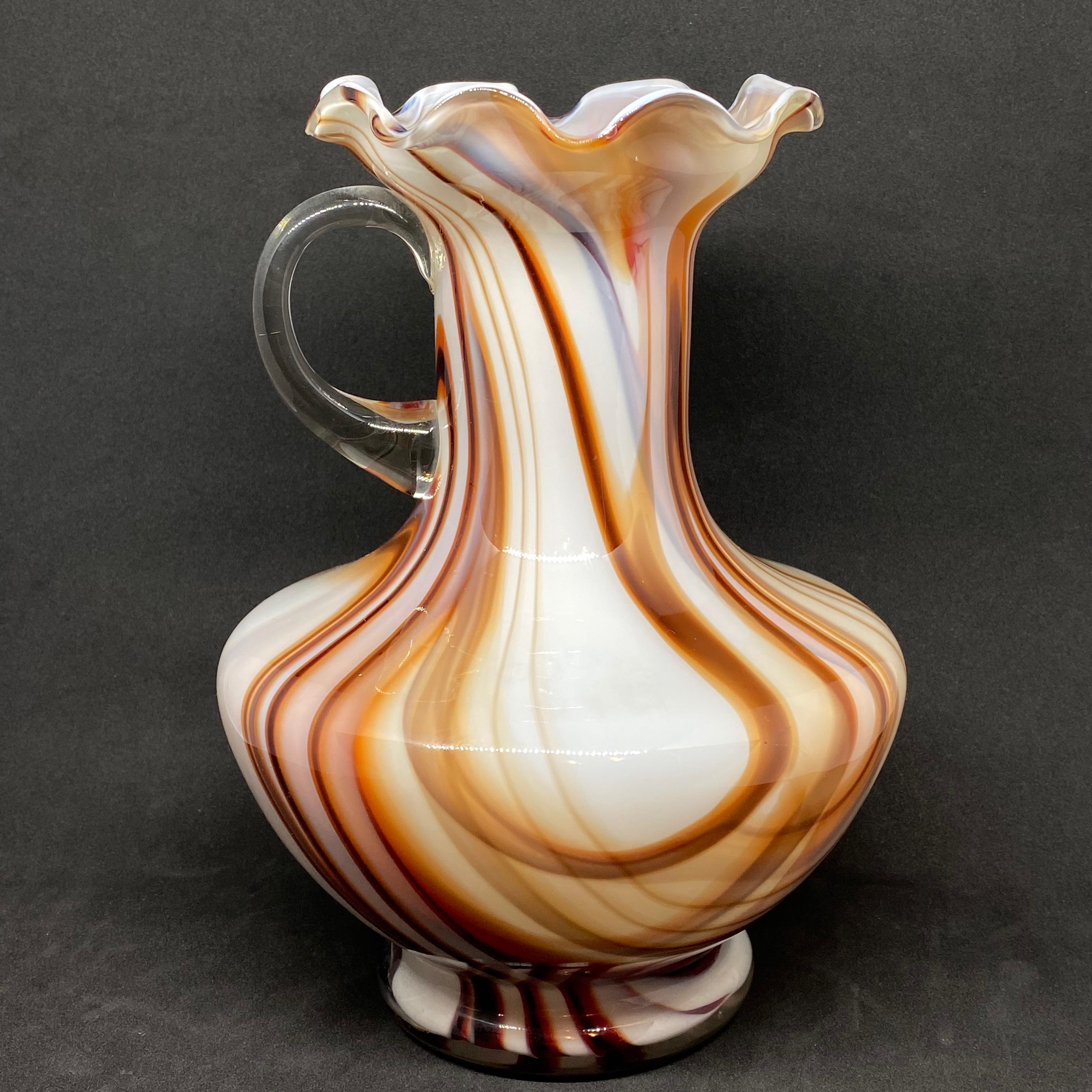 white and brown vase