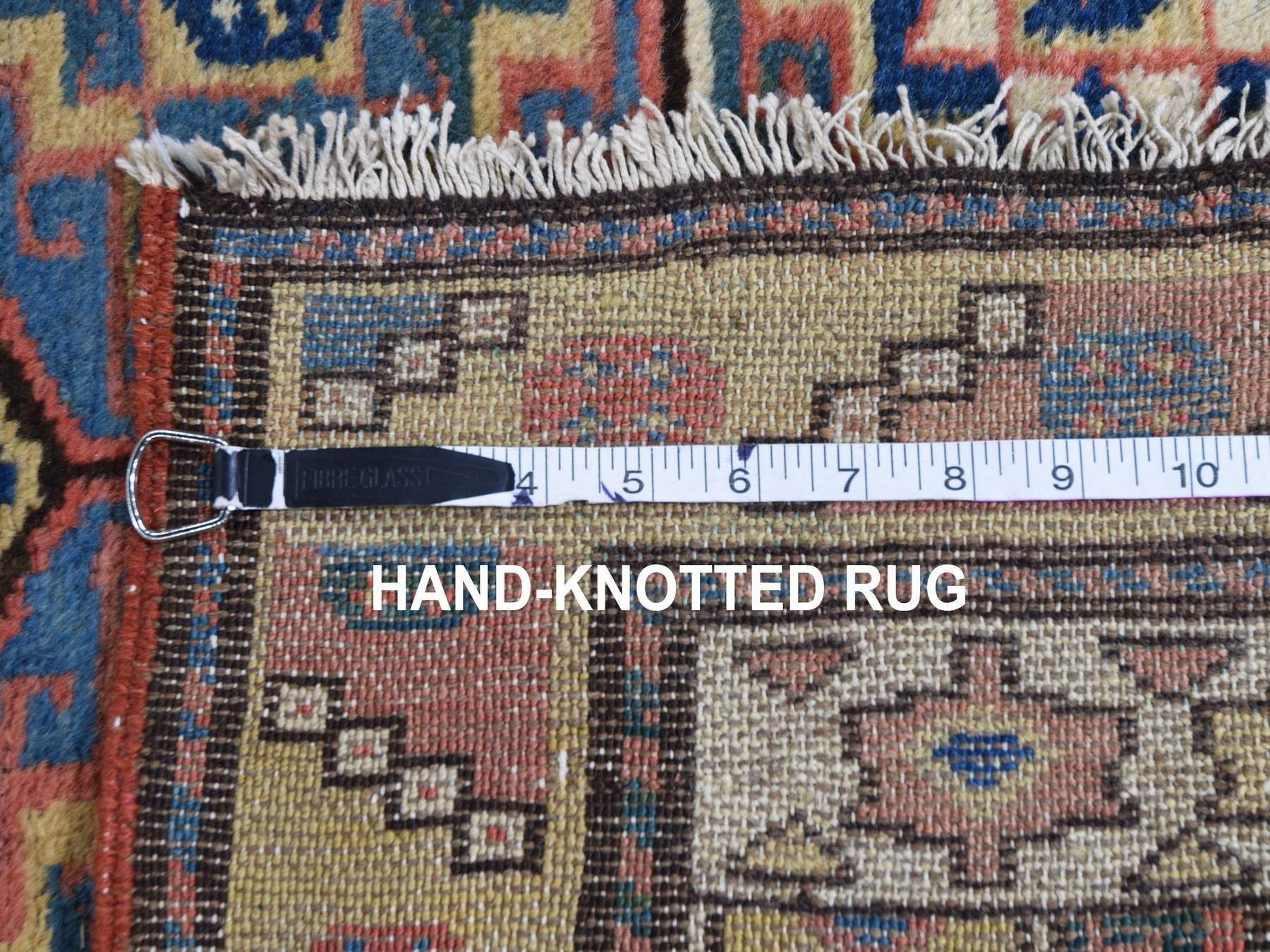 19th Century Brown Antique Caucasian Kazak Double Medallion Runner Hand Knotted Oriental Rug