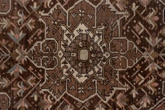 Brown Antique Heriz Serapi Carpet, Pink Tones