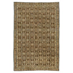 Brown Antique Malayer Wool Rug Handmade With Allover Pattern (Tapis en laine de Malayer fait à la main avec motif)