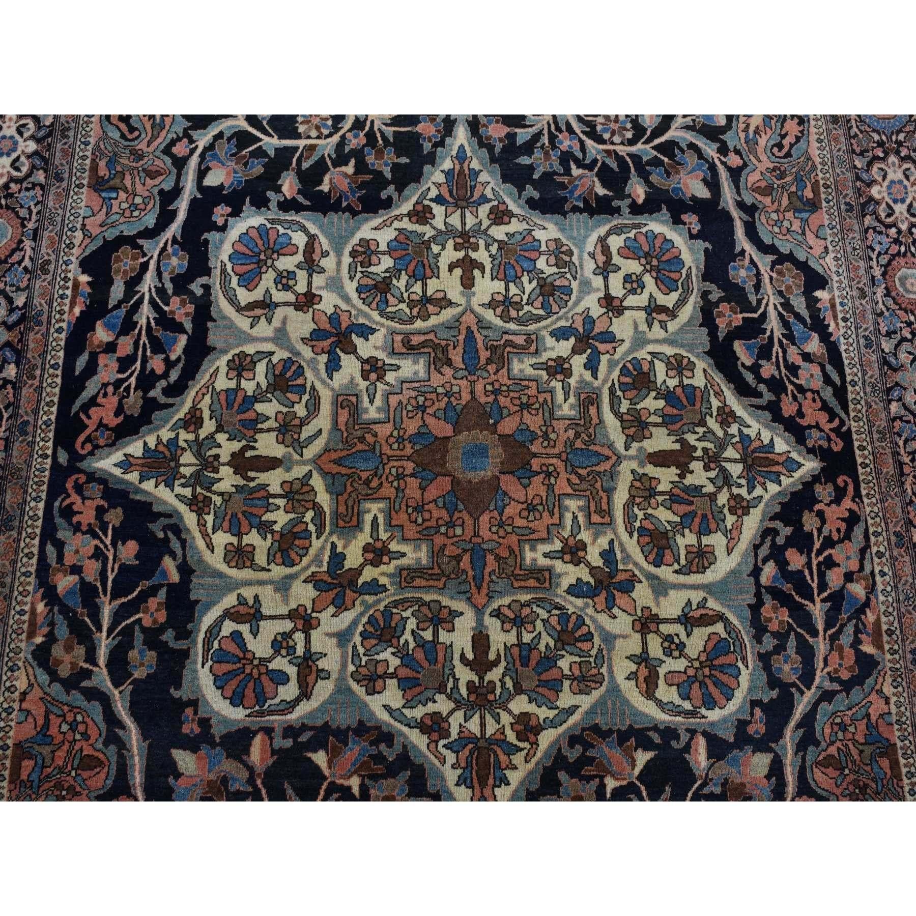 Brown Antique Persian Fereghan Sarouk Clean Soft Even Wear Wool Hand Knotted Rug For Sale 2