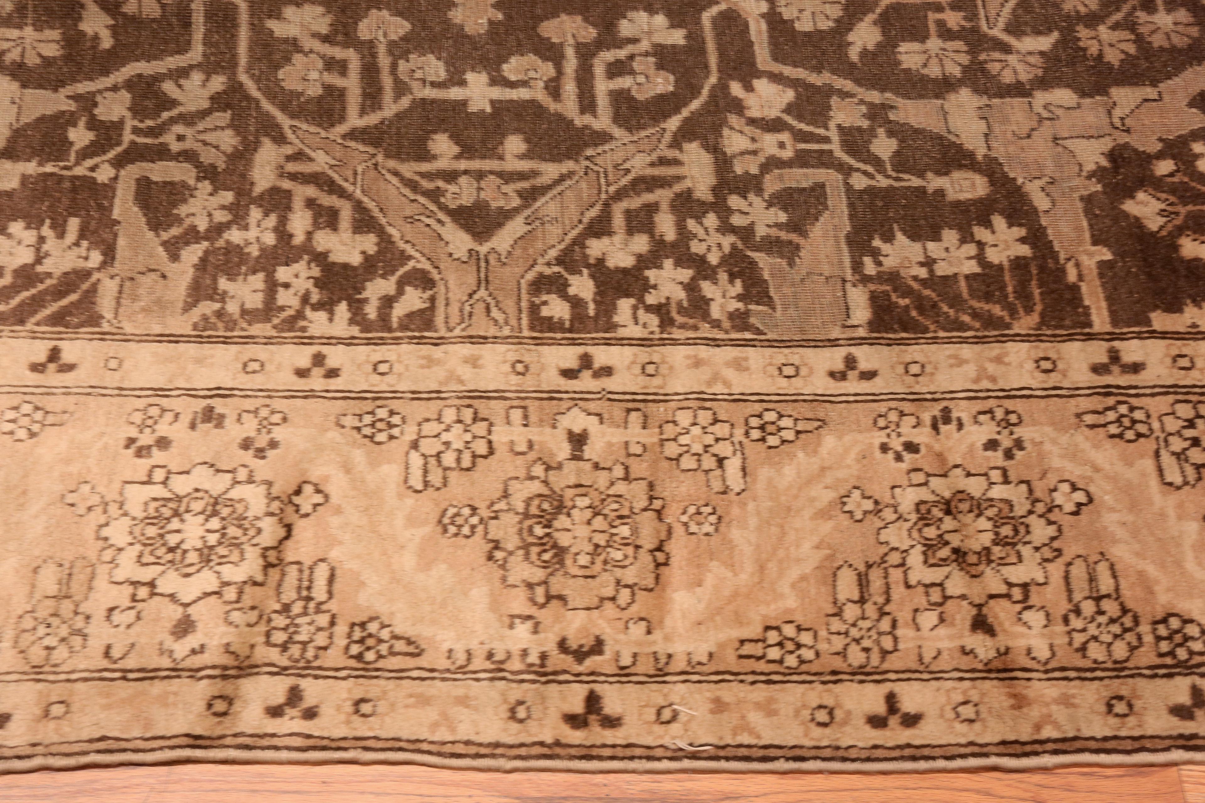 Beautiful Brown Antique Persian Sultanabad Area Rug, Country of Origin: Persia, Circa Date: 1900. Size: 12 ft x 14 ft 6 in (3.66 m x 4.42 m)

