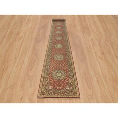 Brown Antiquities Haji Jalili Design Hand geknotet reine Wolle Läufer Teppich 2'7" x 20'1"