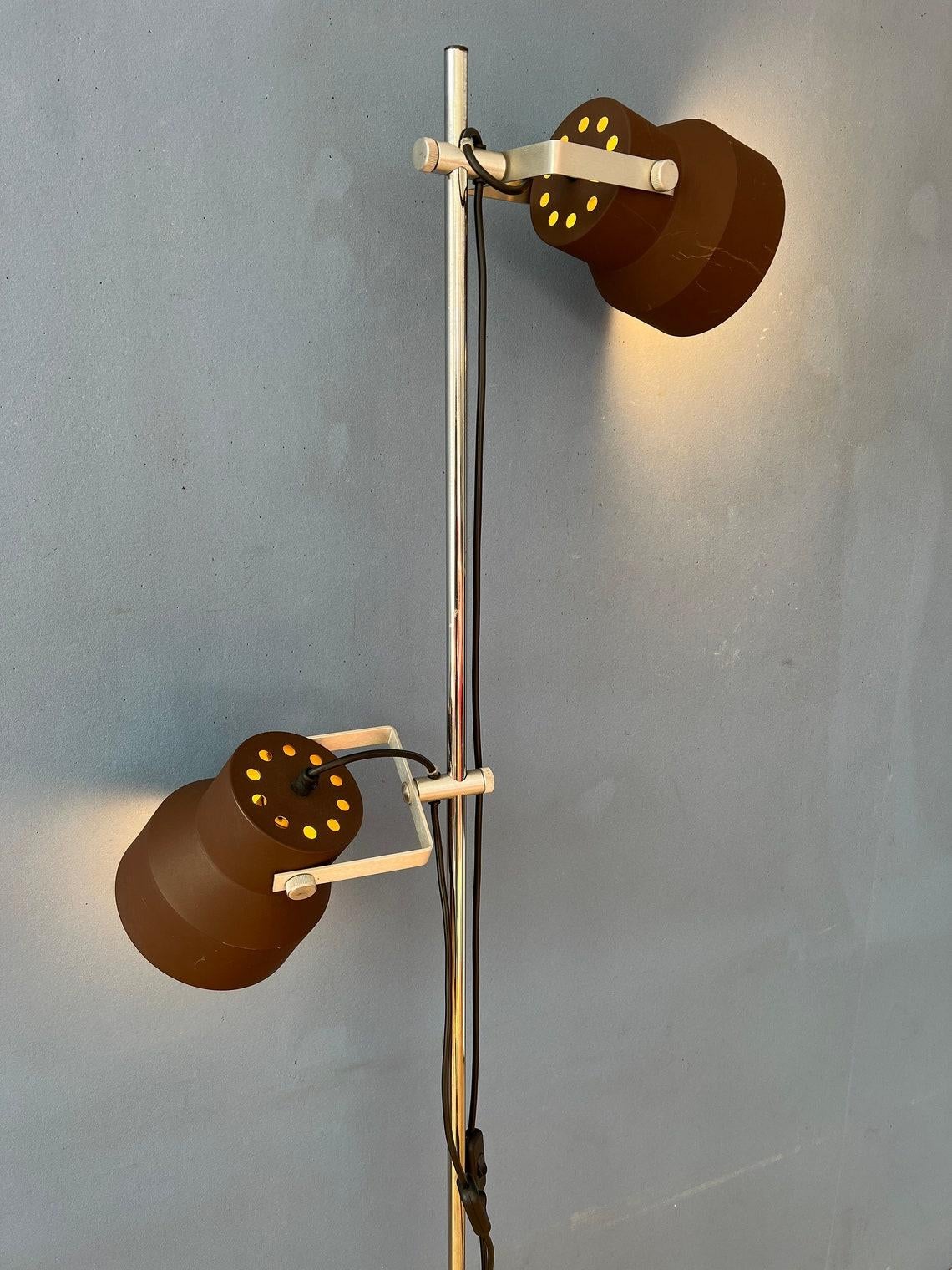 Brown Anvia Mid Century Space Age Floor Lamp, 1970s In Excellent Condition For Sale In ROTTERDAM, ZH