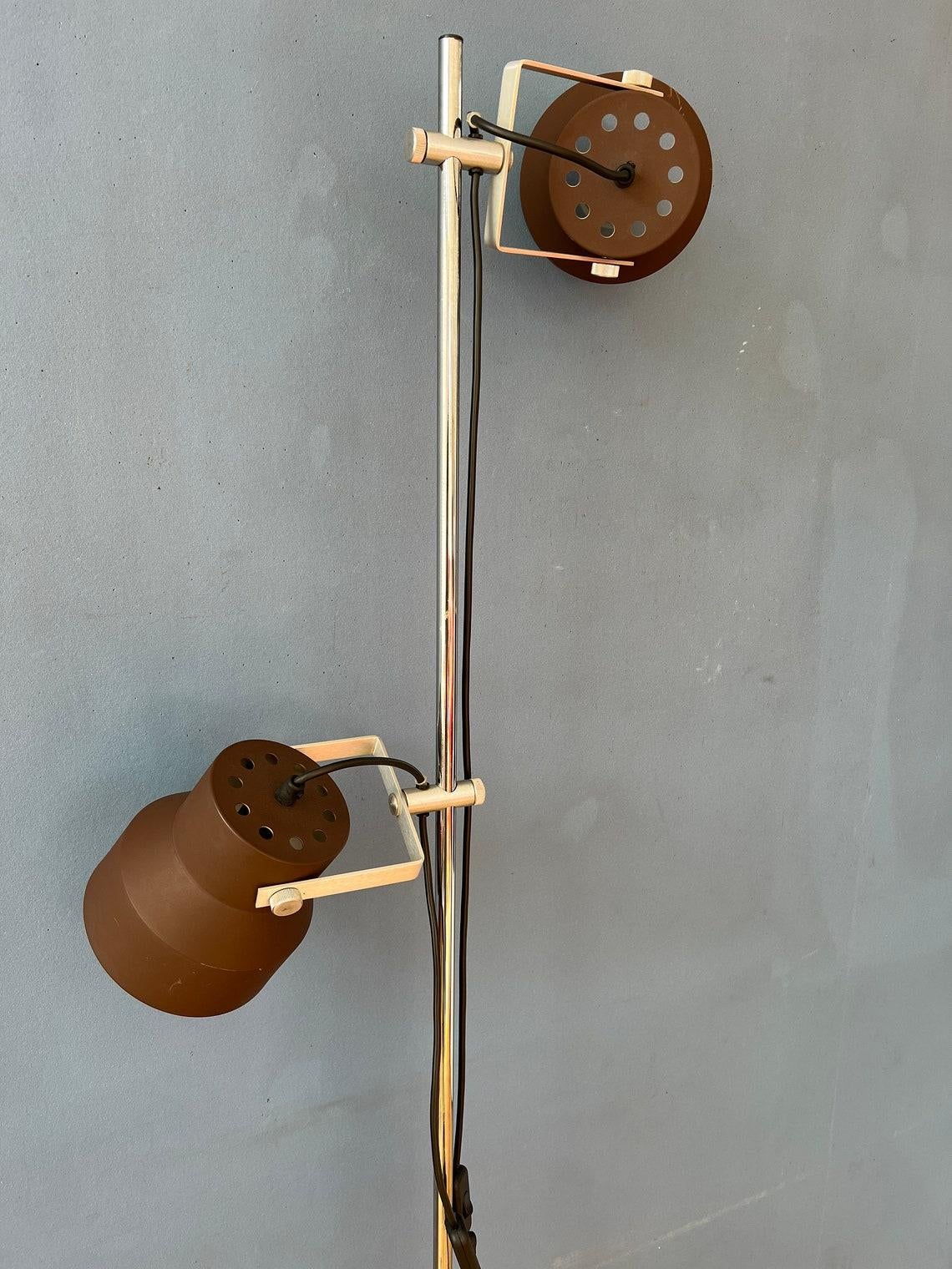 Brown Anvia Mid Century Space Age Floor Lamp, 1970s For Sale 2