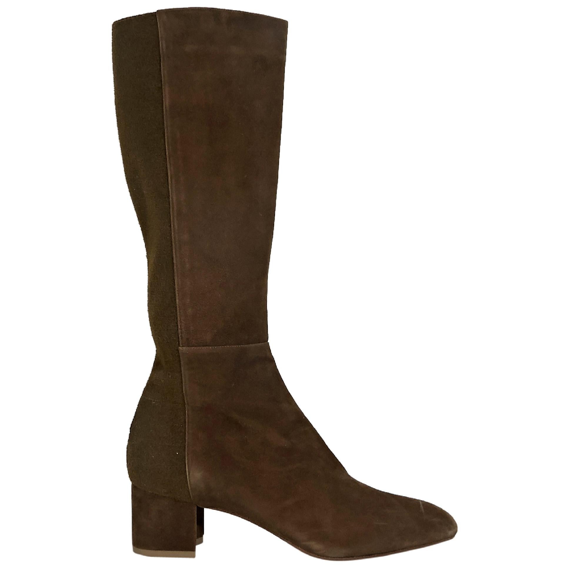 Brown Aquatalia Suede Knee-High Boots