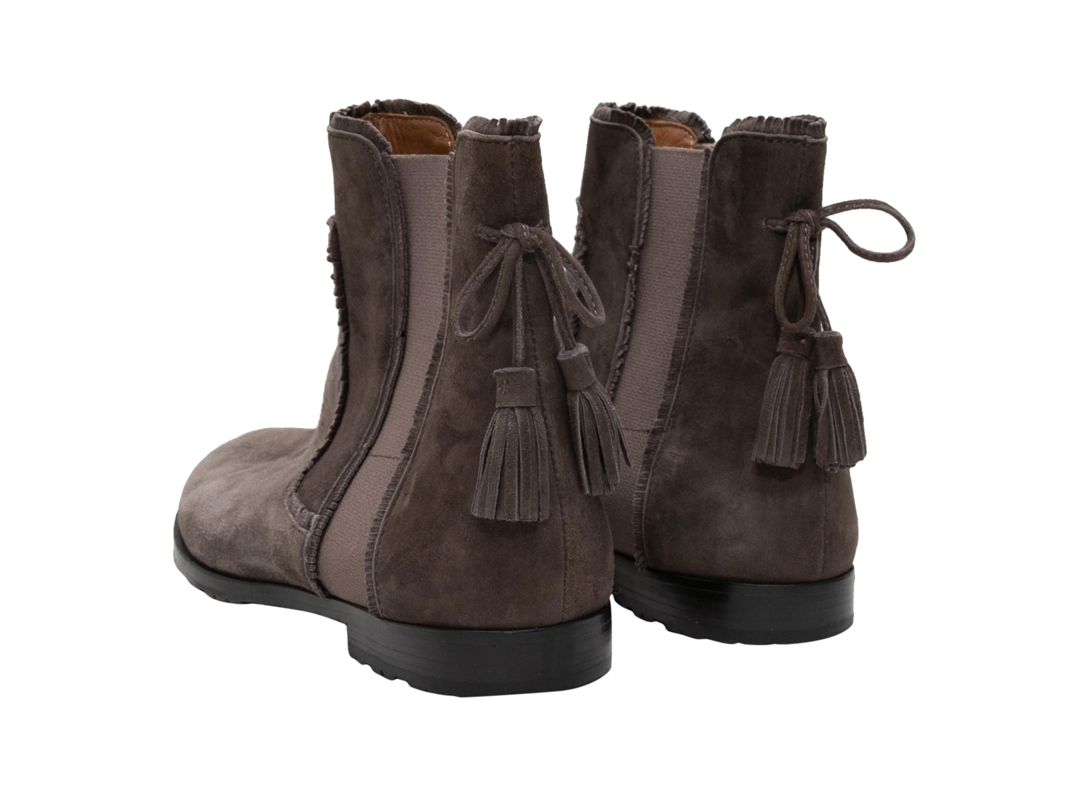 Stivaletti in pelle scamosciata marrone Aquazzura misura 37 In condizioni buone in vendita a New York, NY