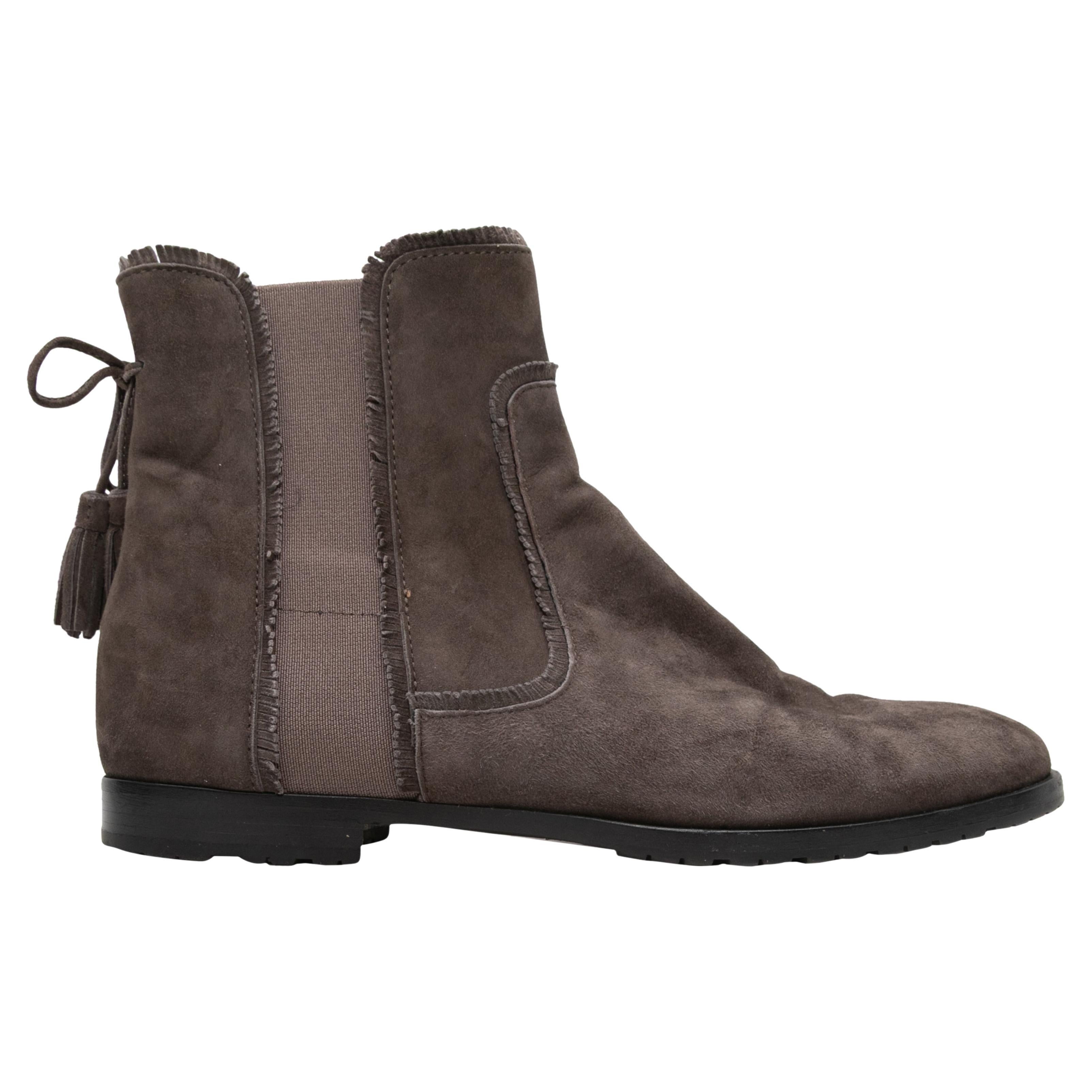 Stivaletti in pelle scamosciata marrone Aquazzura misura 37 in vendita