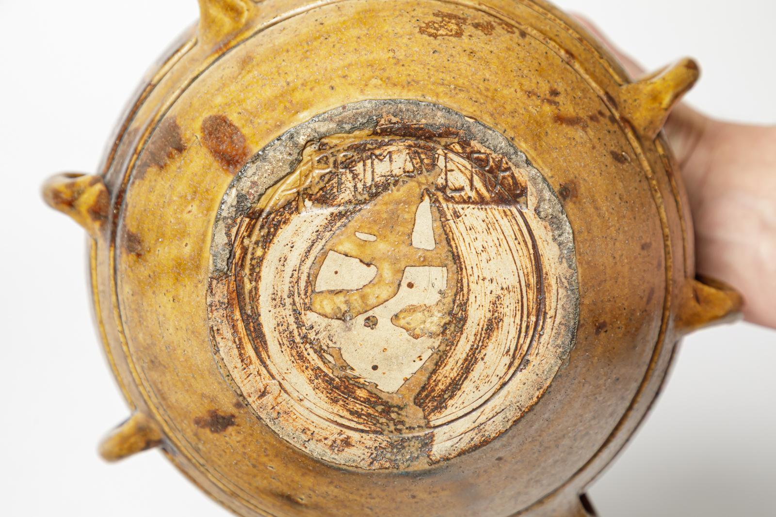 vaso in gres marrone art déco del XX secolo di Primavera La Borne 1930 in vendita 1