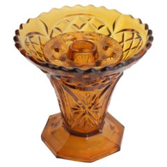 Brown Art Deco glass Pique Fleurs Flowervase 1940s