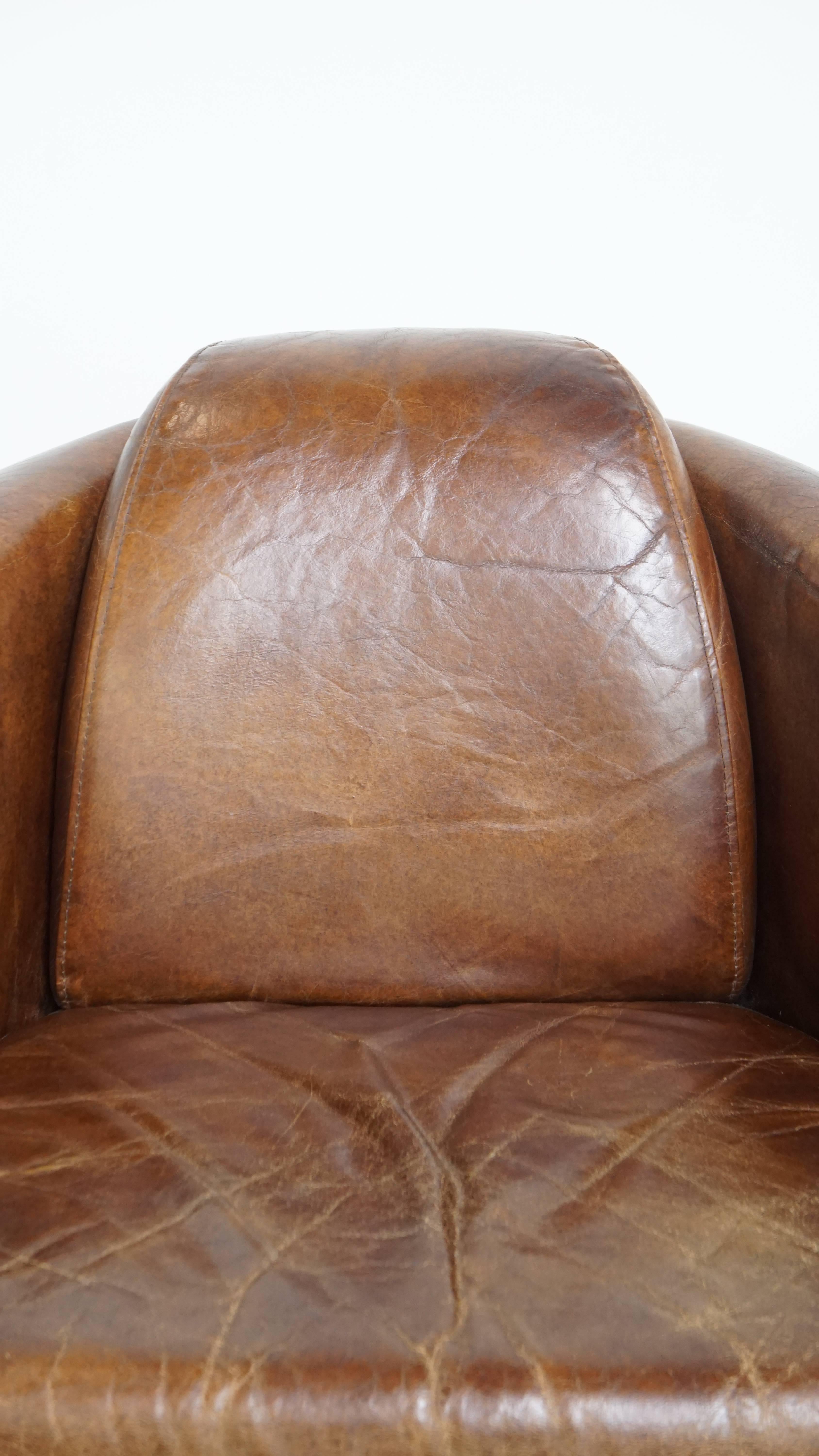 Brown Aviator design armchair made of cowhide leather in vendita 6