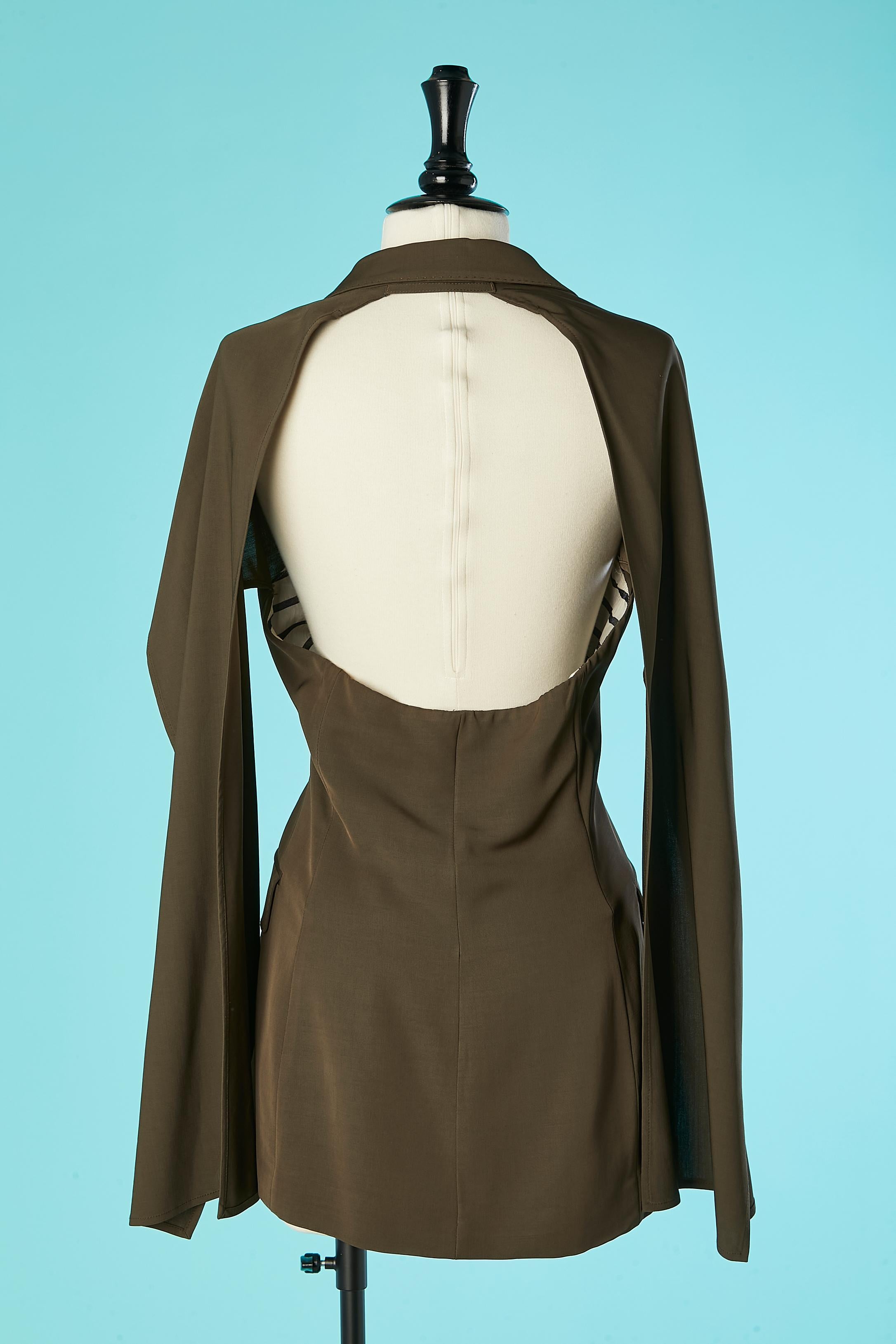 Brown backless double-breasted jacket Jean-Paul Gaultier Femme  2