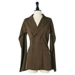 Retro Brown backless double-breasted jacket Jean-Paul Gaultier Femme 