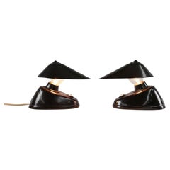 Brown Bakelite Lamps by Bauhaus for ESC Zukov 1930s