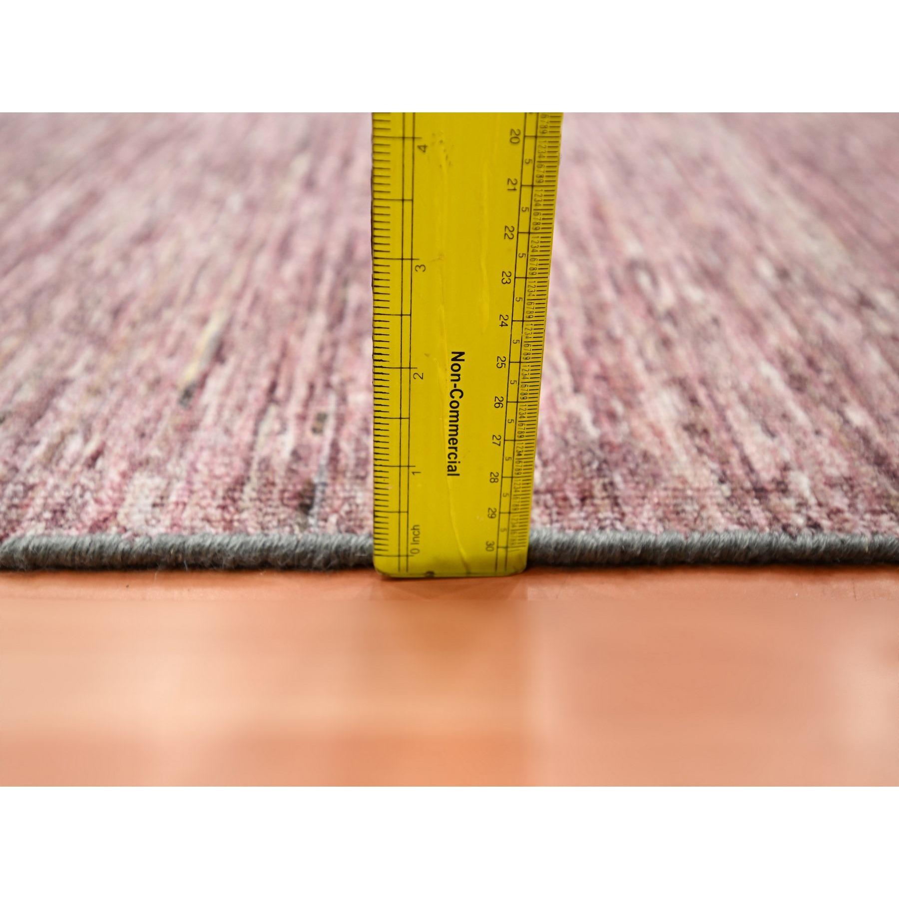 Brown Bauhaus and Mid Century Inspired Modern Design Hand Knotted Pure Wool Rug For Sale 4