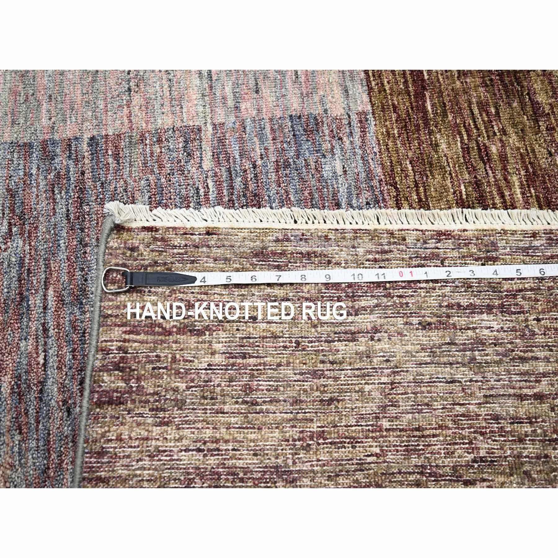Brown Bauhaus and Mid Century Inspired Modern Design Hand Knotted Pure Wool Rug For Sale 5