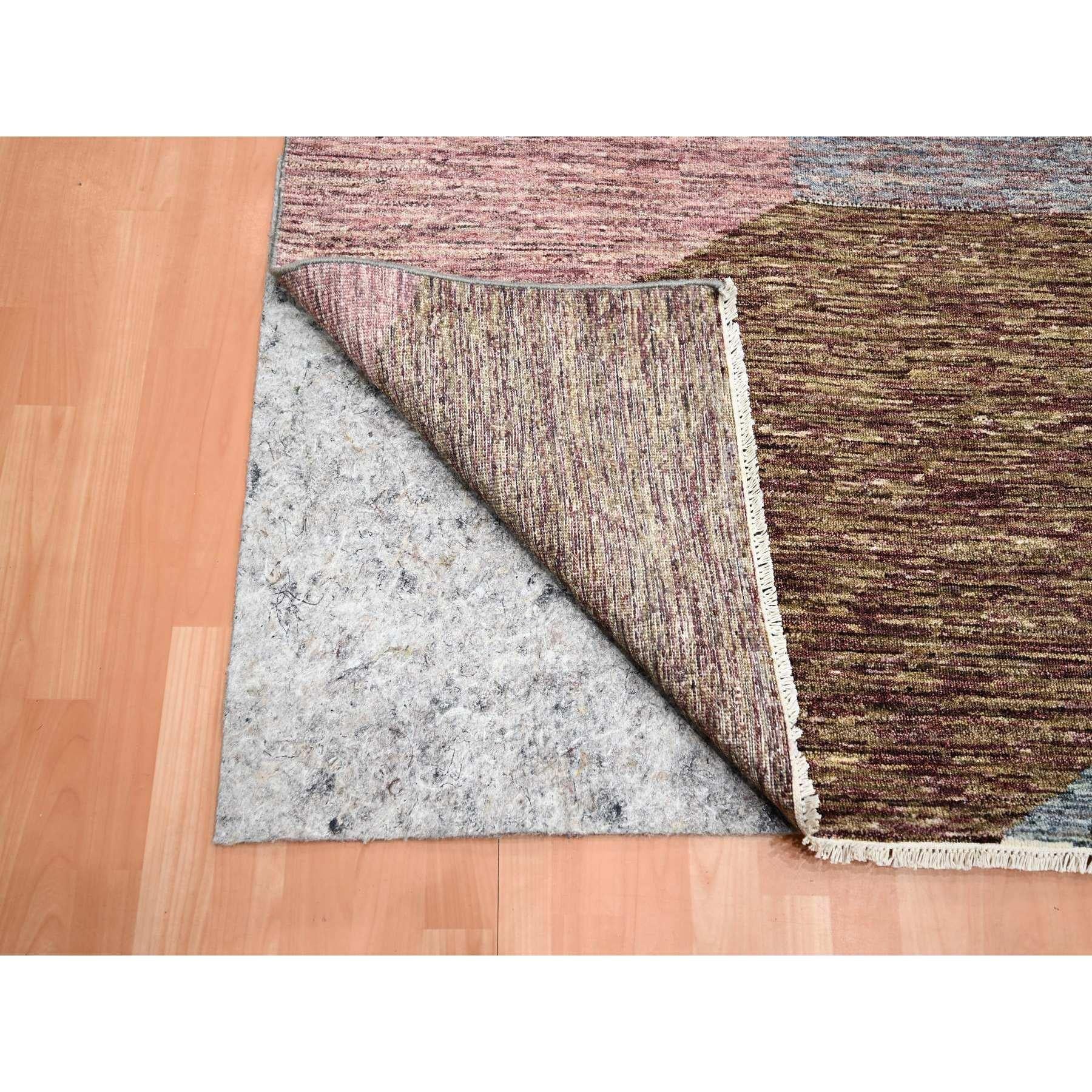 Hand-Knotted Brown Bauhaus and Mid Century Inspired Modern Design Hand Knotted Pure Wool Rug For Sale