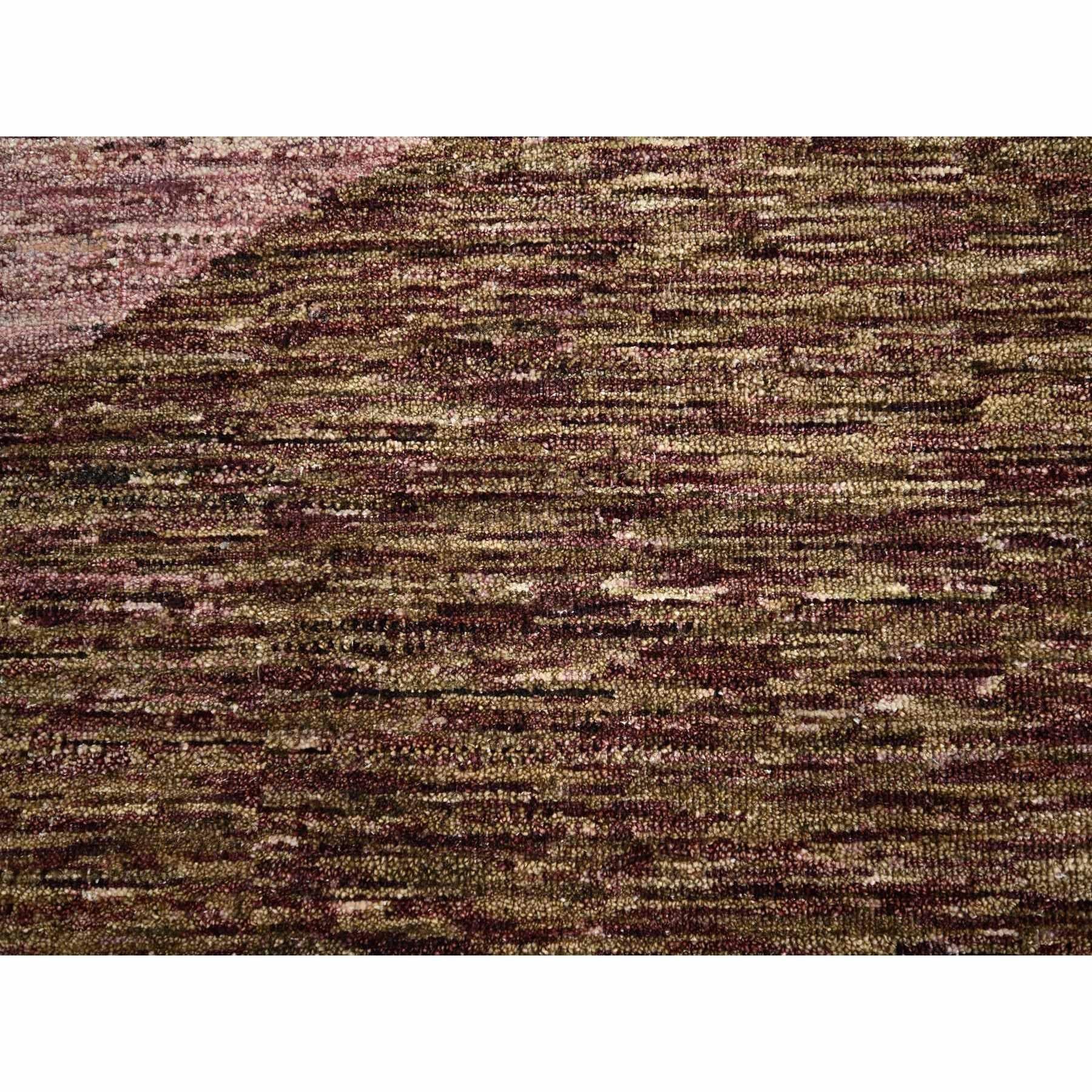 Brown Bauhaus and Mid Century Inspired Modern Design Hand Knotted Pure Wool Rug For Sale 2
