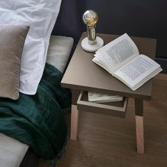 Comodini francesi in legno grigio-cioccolato - confezione da 2