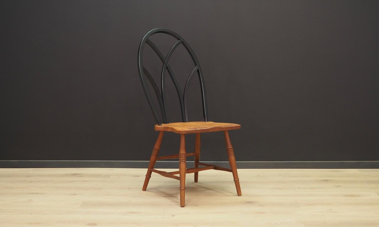 Mid-Century Modern Brown Beech Chairs Danish Design Vintage 1950s Retro For Sale