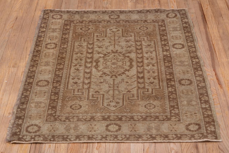Brown and Beige Antique Caucasian Square Area Rug, circa 1930s For Sale ...