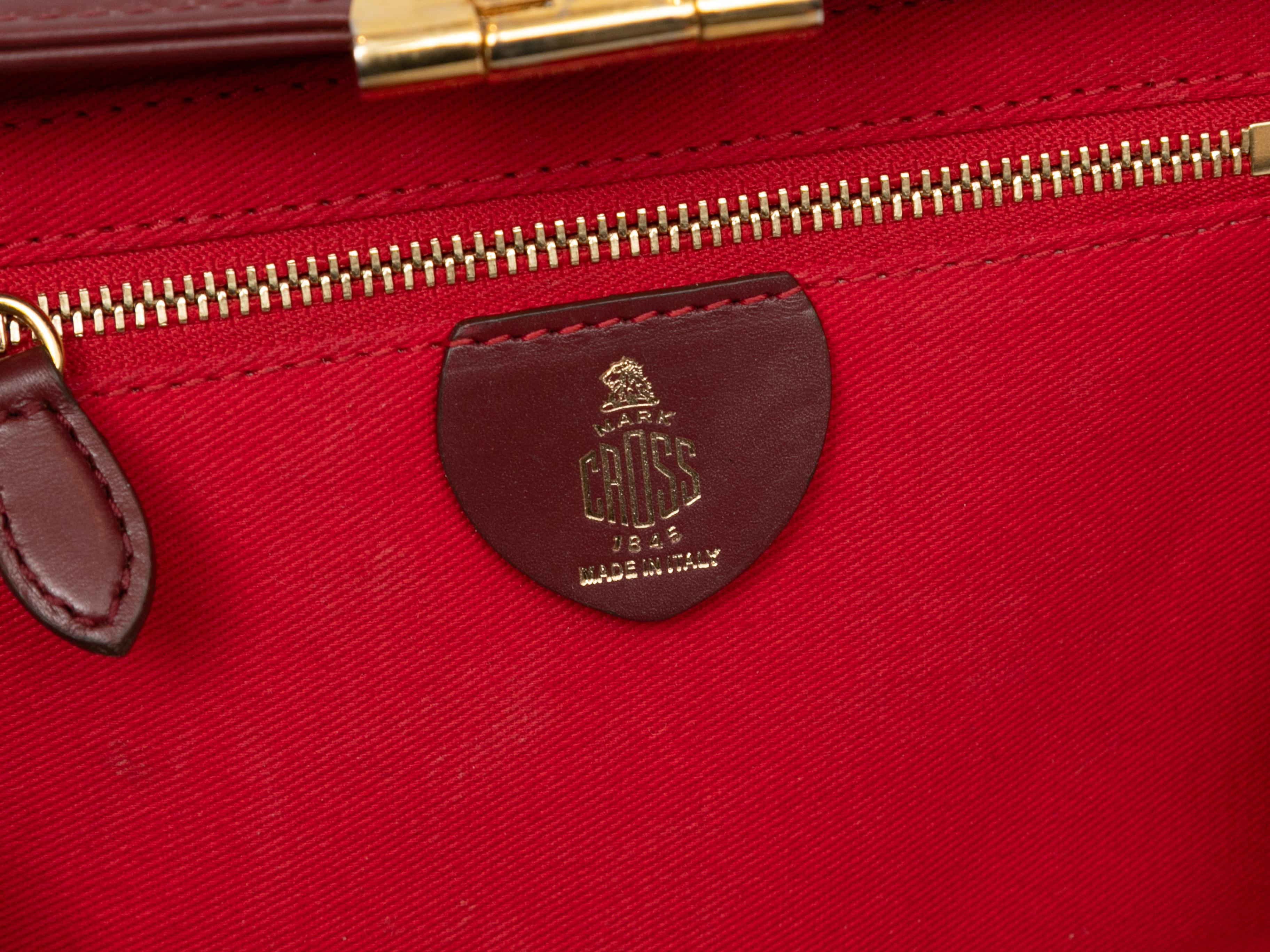 Brown & Beige Mark Cross Grace Box Small Leather & Wicker Handbag For Sale 1