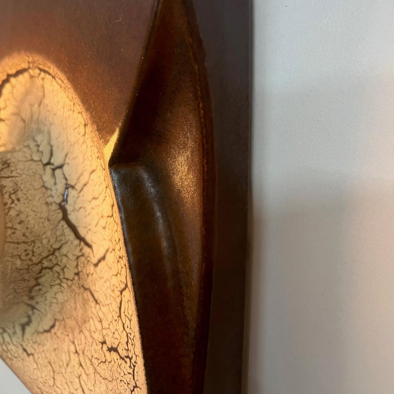Brown Beige Square Ceramic Wall Lights by Hustadt Keramik, Germany, 1970 For Sale 11