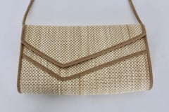 Brown Beige Vintage Shoulder Bag Italy 1970s