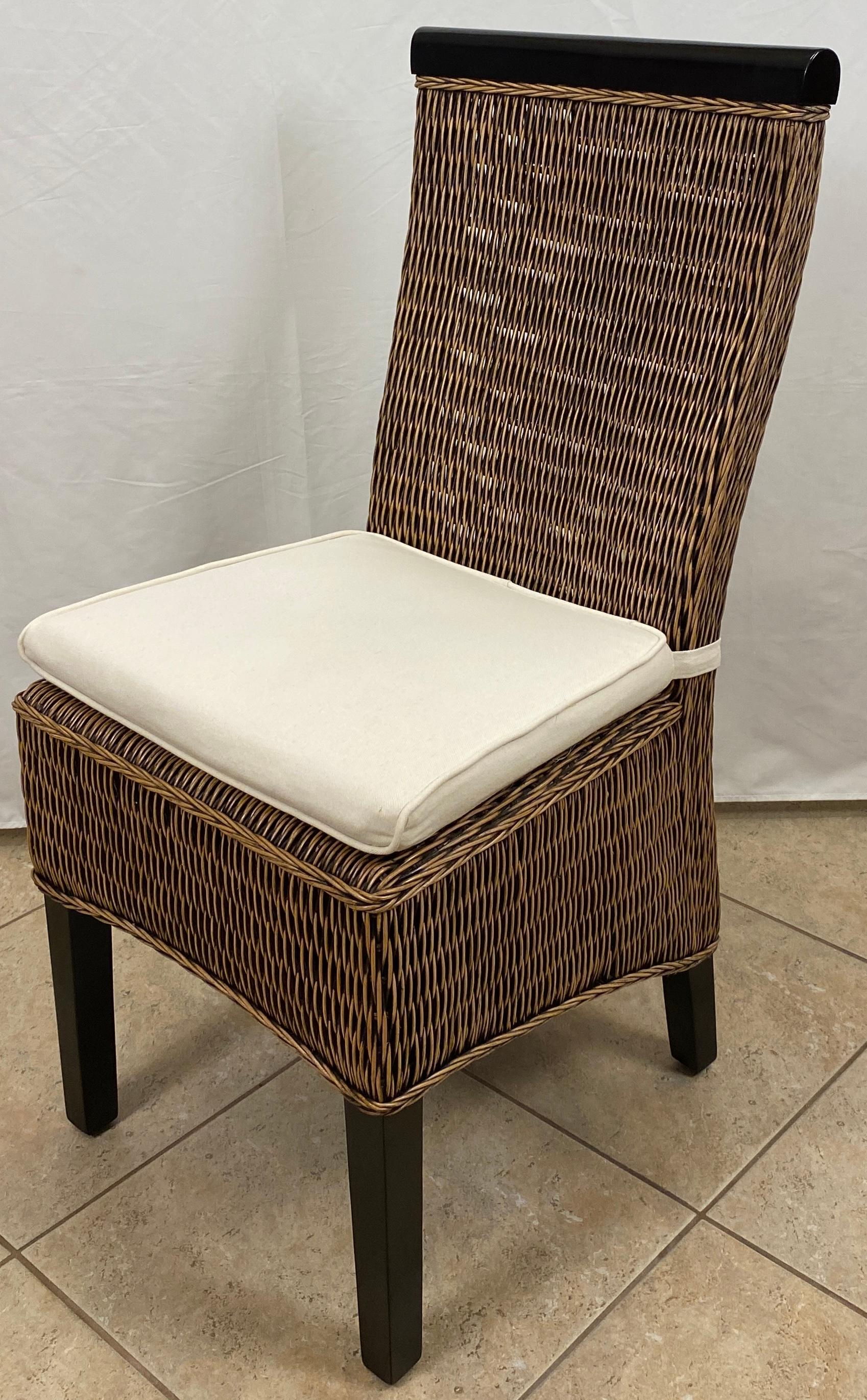 Americano Set di mobili da giardino in rattan, set di tavolo e 5 sedie con piano in vetro, set da pranzo in vimini in vendita