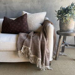 Brown Belgian Linen and Wool Throw