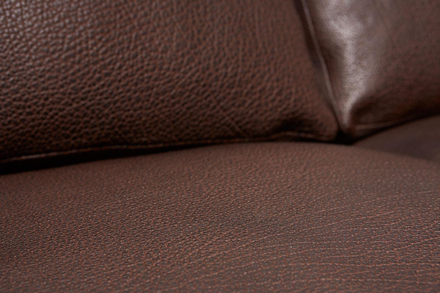Brown Bison Leather and Blackened Steel Sofa In New Condition For Sale In Los Angeles, CA