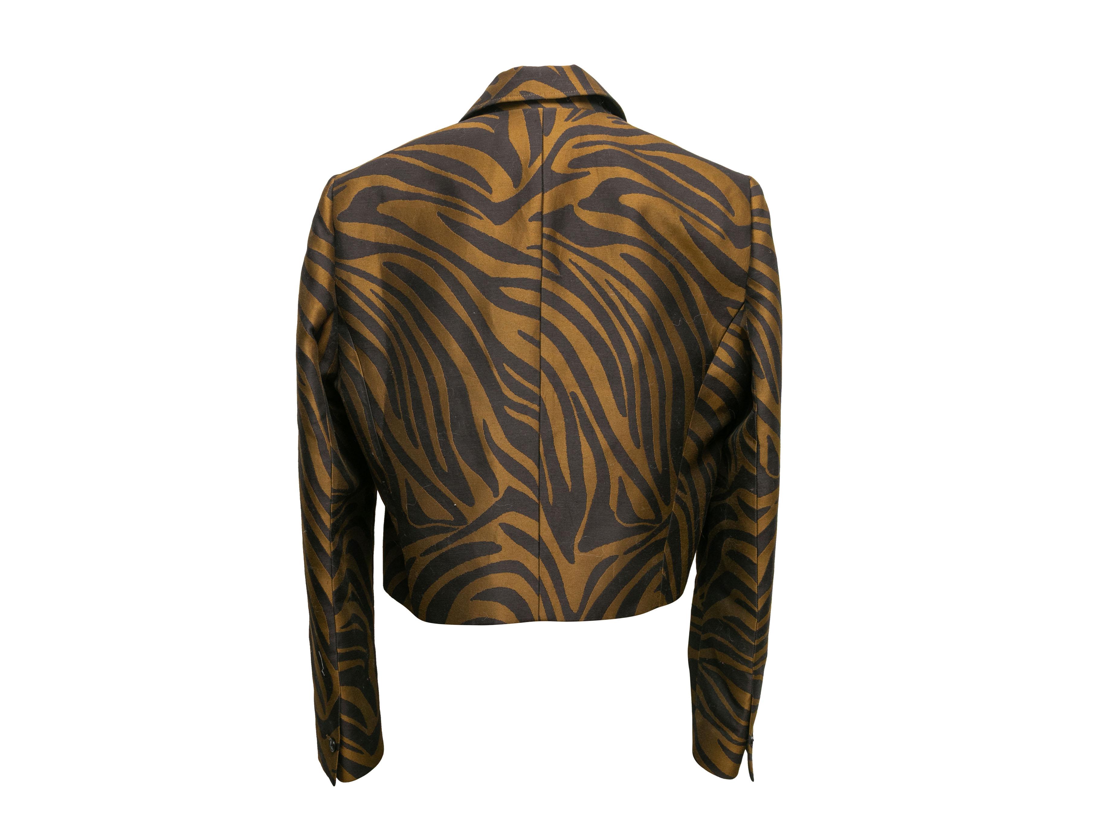 Braun & Schwarz 3.1 Phillip Lim Zebra gemusterte Jacke Größe US 6 im Zustand „Gut“ in New York, NY
