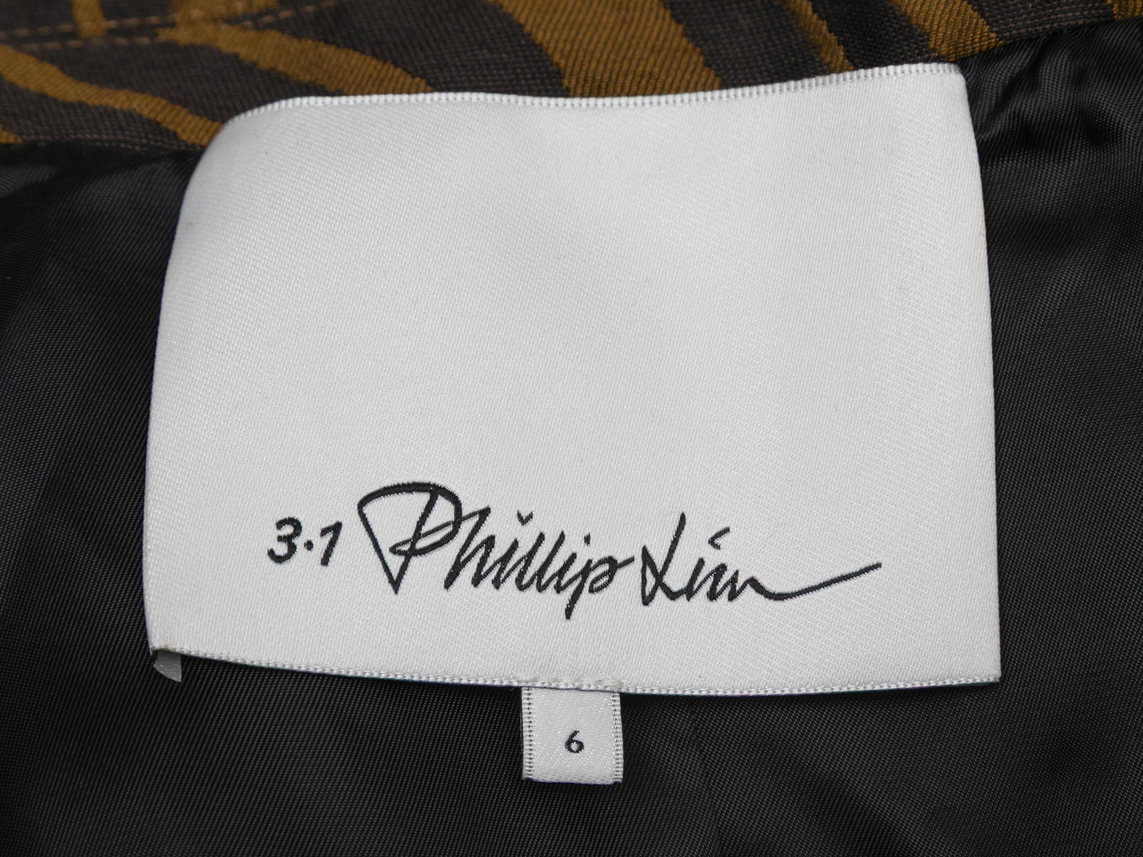 Braun & Schwarz 3.1 Phillip Lim Zebra gemusterte Jacke Größe US 6 1