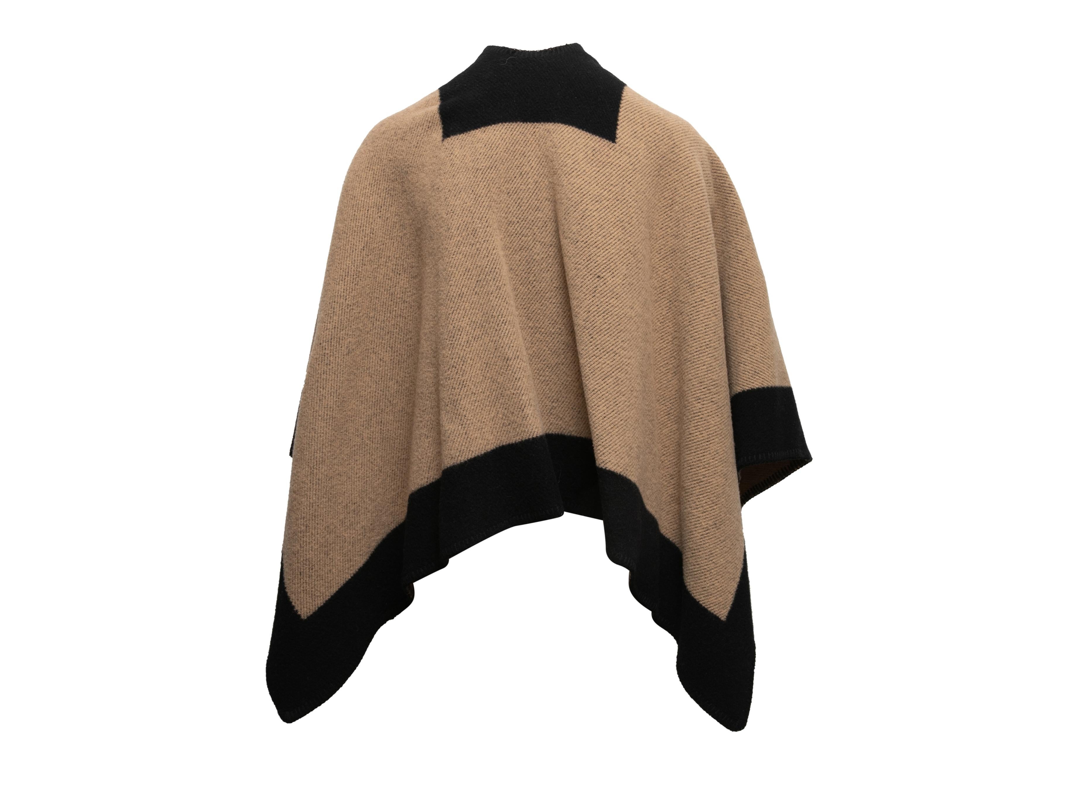Brown & Black Burberry Knit Cape Size O/S In Good Condition In New York, NY
