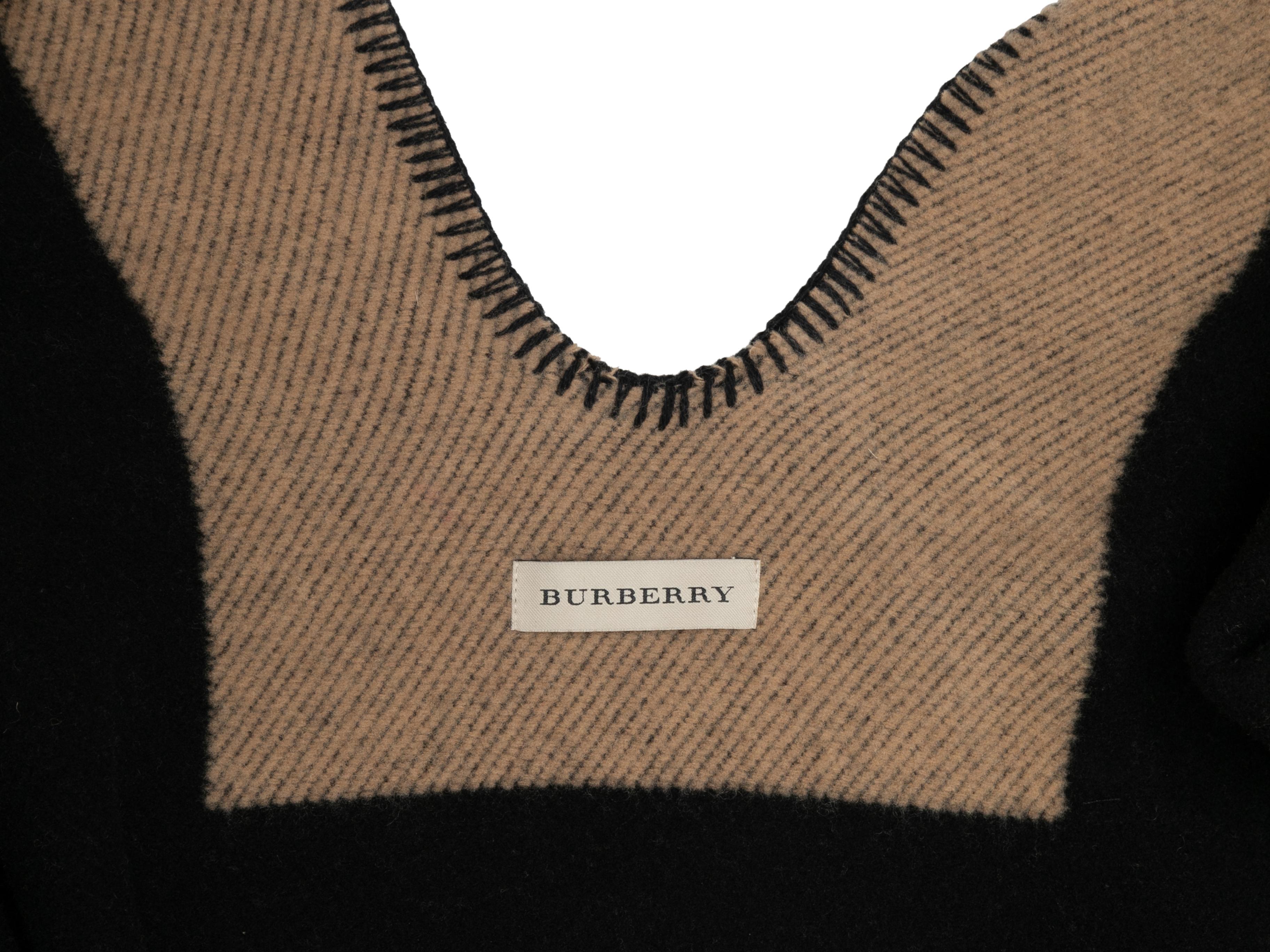 Women's Brown & Black Burberry Knit Cape Size O/S