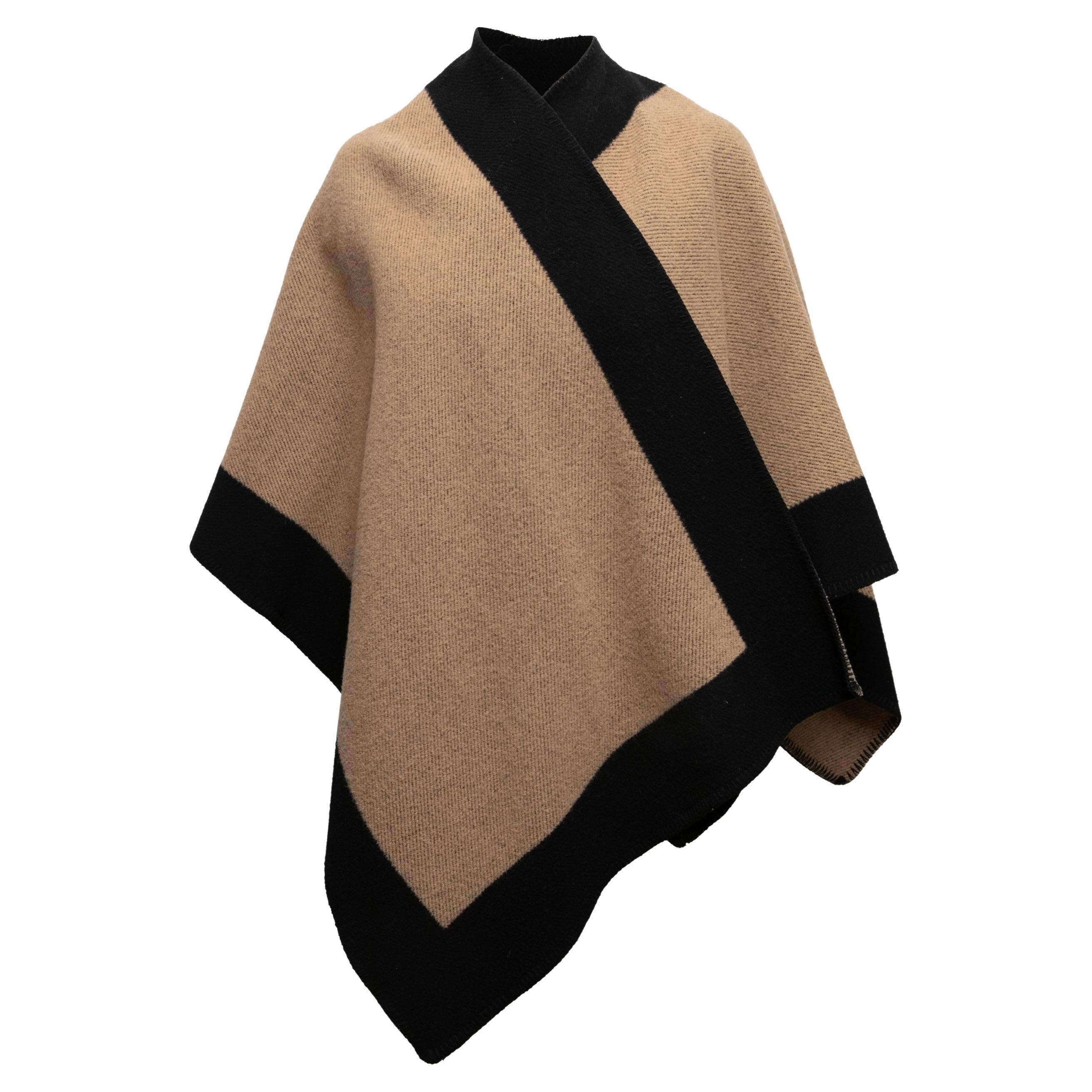 Brown & Black Burberry Knit Cape Size O/S