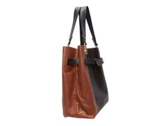 Braun-schwarze Christian Louboutin Ombre Handtasche mit Ponyhaarfutter