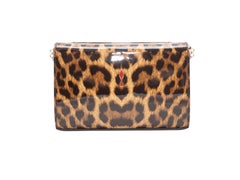 Brown & Black Christian Louboutin Patent Leopard Print Bag