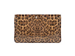 Brown & Black Christian Louboutin Studded Leopard Print Patent Bag
