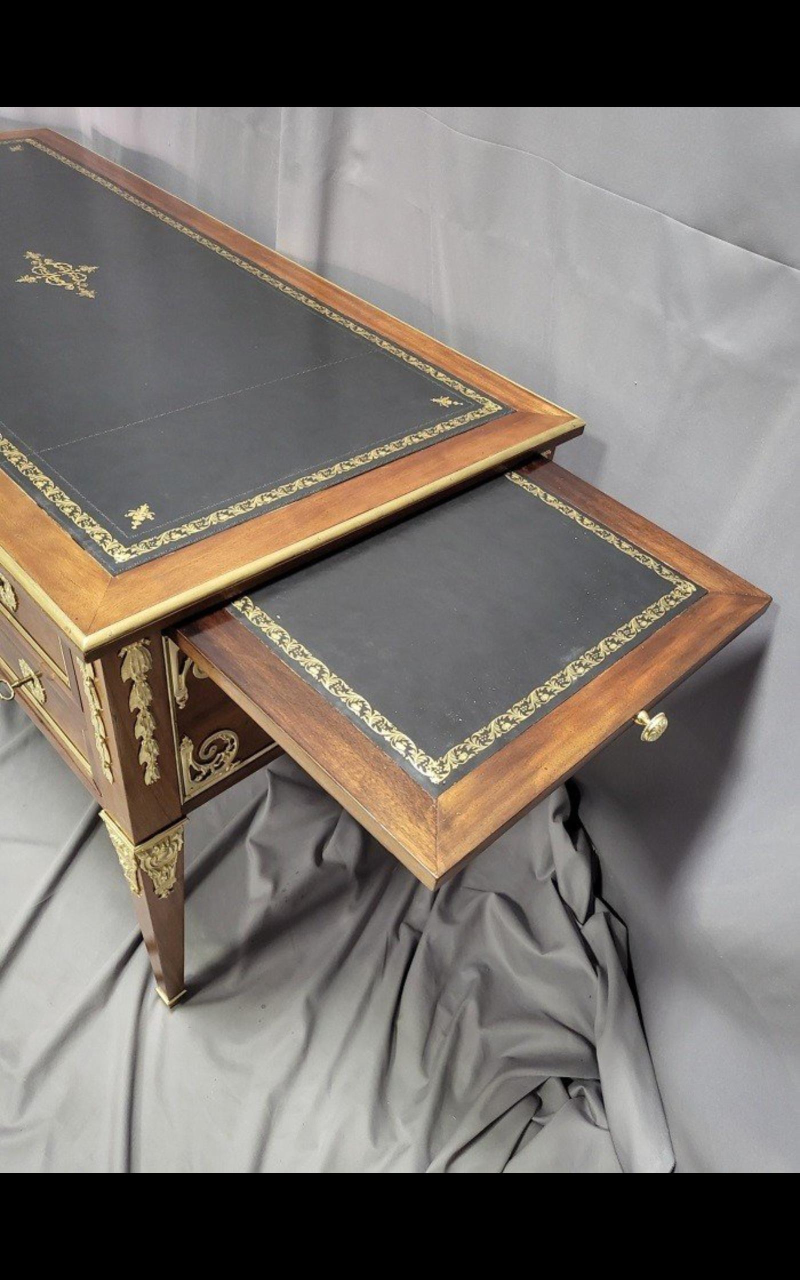 Brown Black Desk Table, Boulle Louis XVI, France, 19th Cent 4