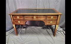 Brown Black Desk Table, Boulle Louis XVI, France, 19th Cent