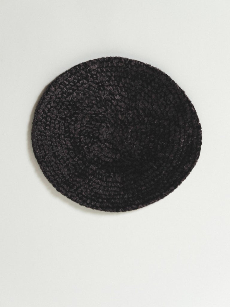 DK Donna Karen vintage black velvet hat  one size BERET / TAM Brown/Black Donna Karan Chenille Beret Hat Fall Winter 1993  main image 4
