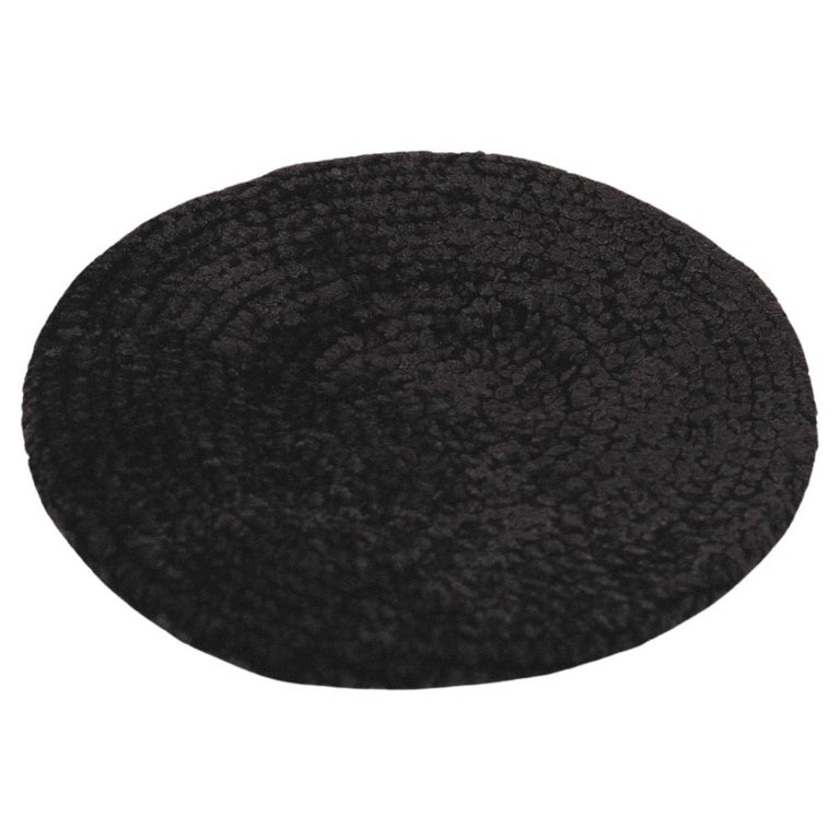 Brown/Black Donna Karan Chenille Beret Hat Fall Winter 1993 