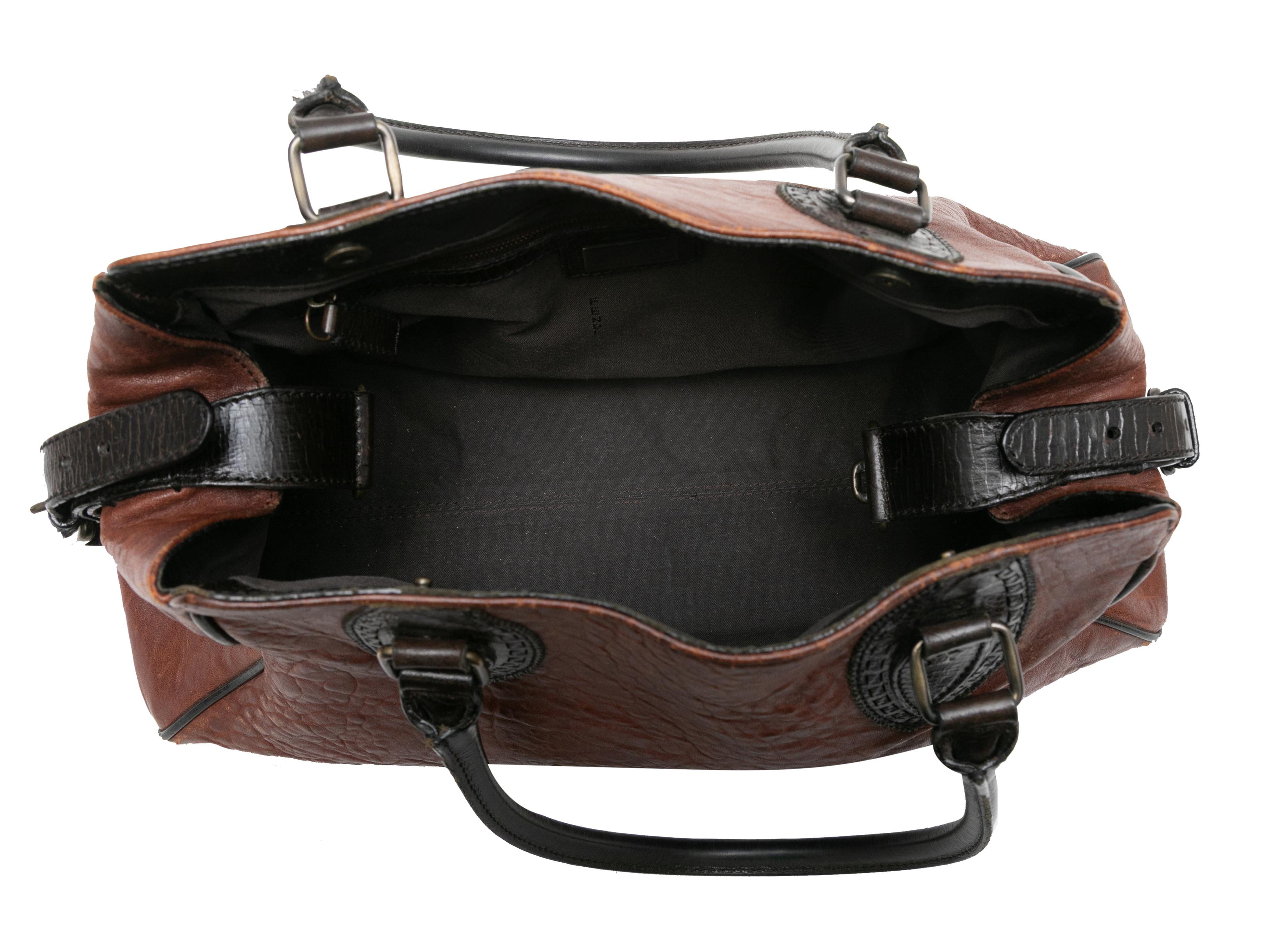 Women's Brown & Black Fendi Du Jour Leather Handbag For Sale