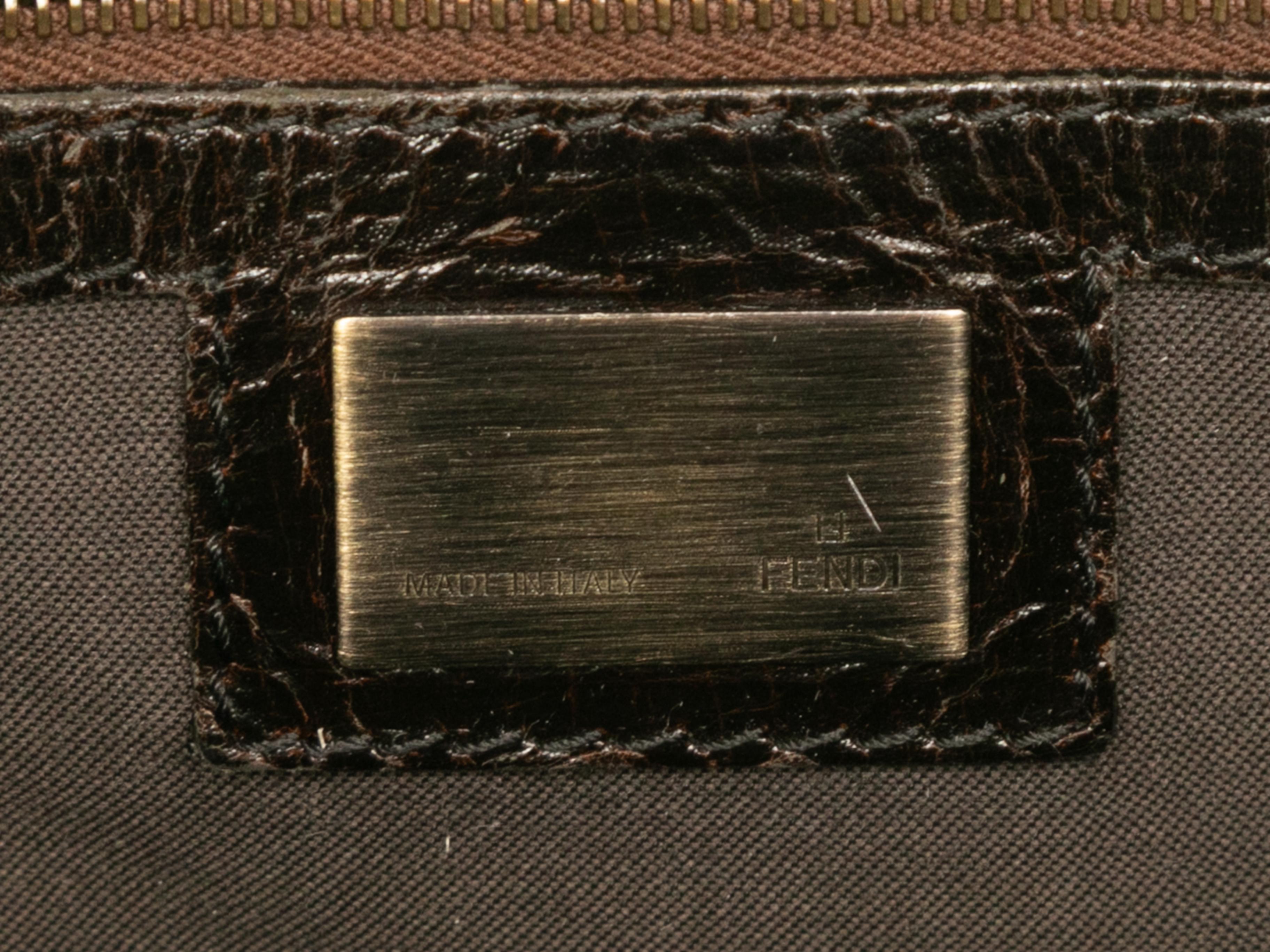 Brown & Black Fendi Du Jour Leather Handbag For Sale 2