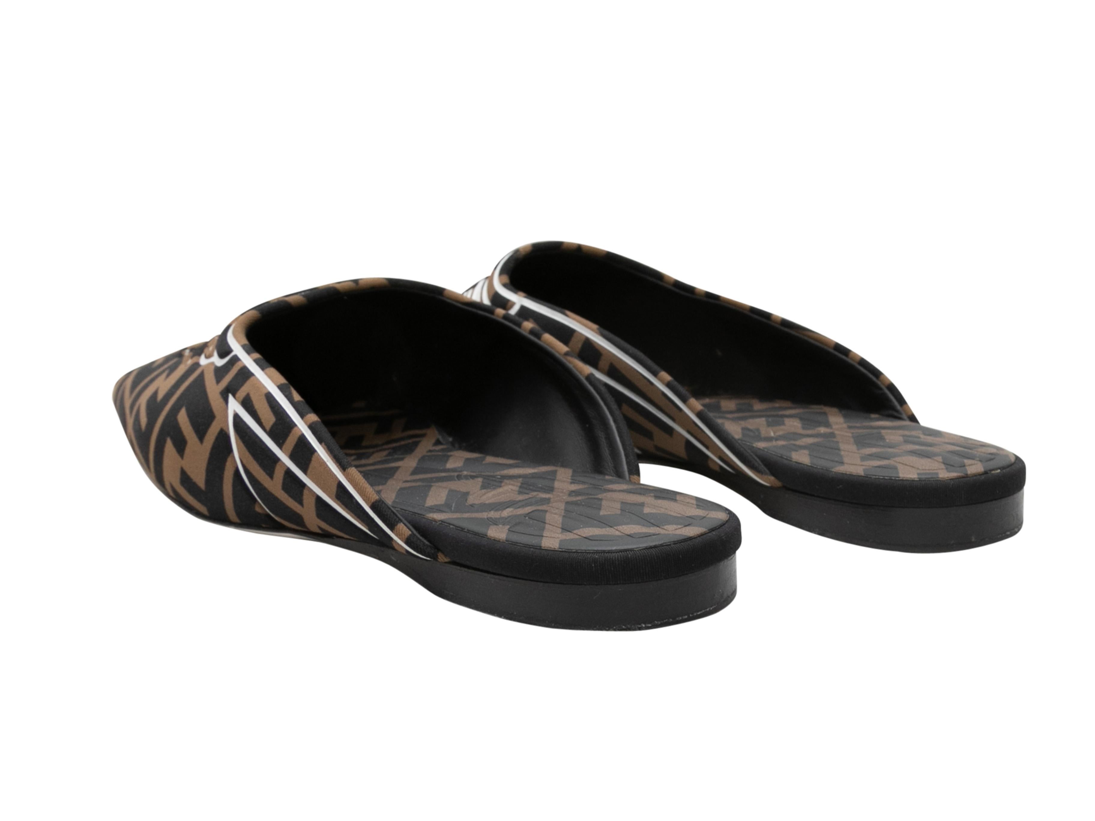 Women's Brown & Black Fendi FFreedom Mules Size 37